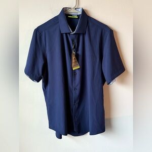 Murano Dark Blue Casual Button Down Shirt